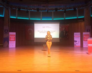 Head of International Trade and Management Department Faculty Member Gülsüm Gökgöz gave a conference titled "Management in the Changing World".